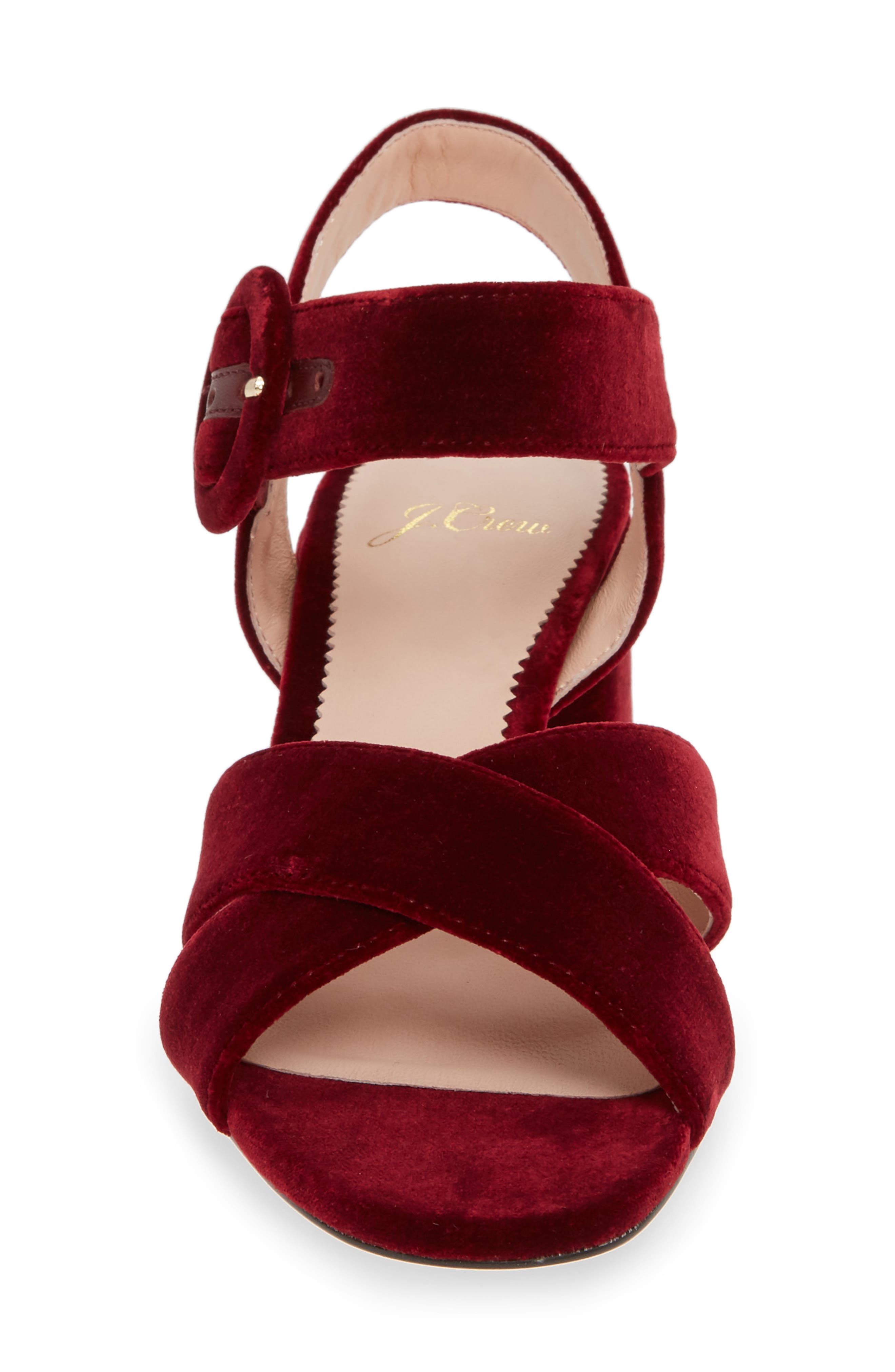 Penny Cross Strap Sandal, Alternate, color, BURNISHED BEET VELVET