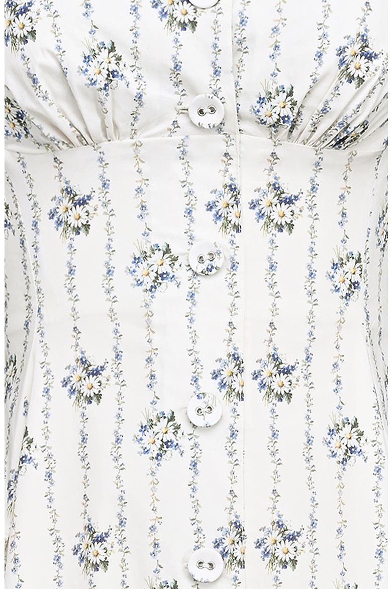 Claudia Halter Midi Dress, Alternate, color, DAISY STRIPE CREAM