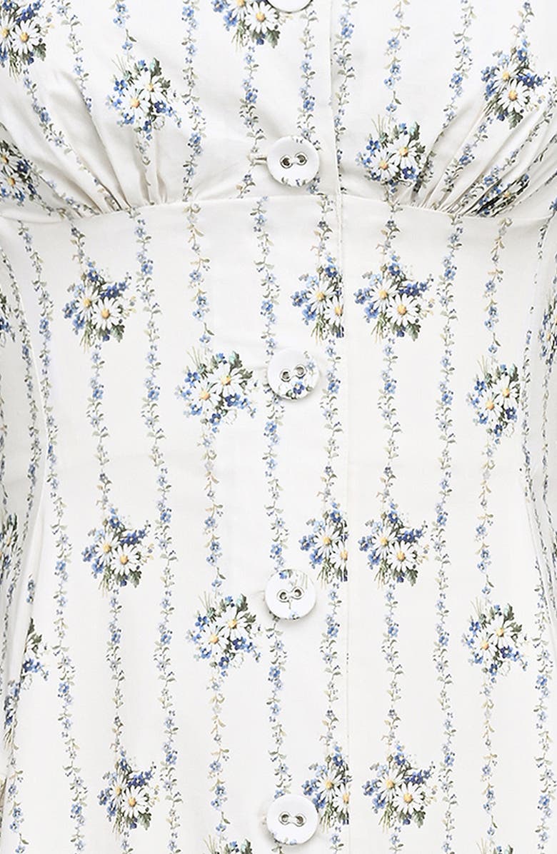 HOUSE OF CB Claudia Halter Midi Dress, Alternate, color, Daisy Stripe Cream