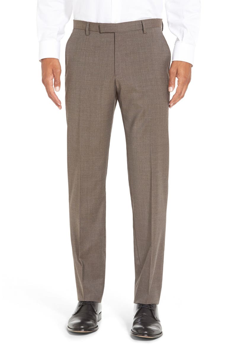 BOSS 'Johnstons/Lenon' Trim Fit Solid Wool Suit, Alternate, color, BROWN
