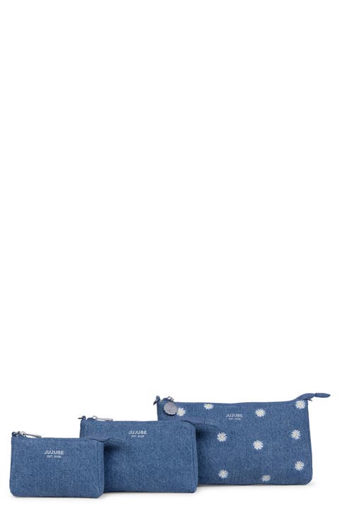 x Sazan Set of 3 Cotton Canvas Pouches