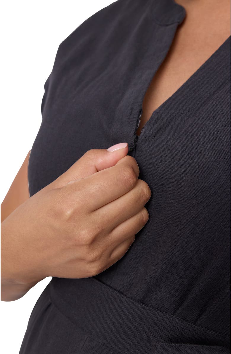 Ingrid & Isabel Arlo Maternity Black Woven Jumpsuit, Alternate, color, Black