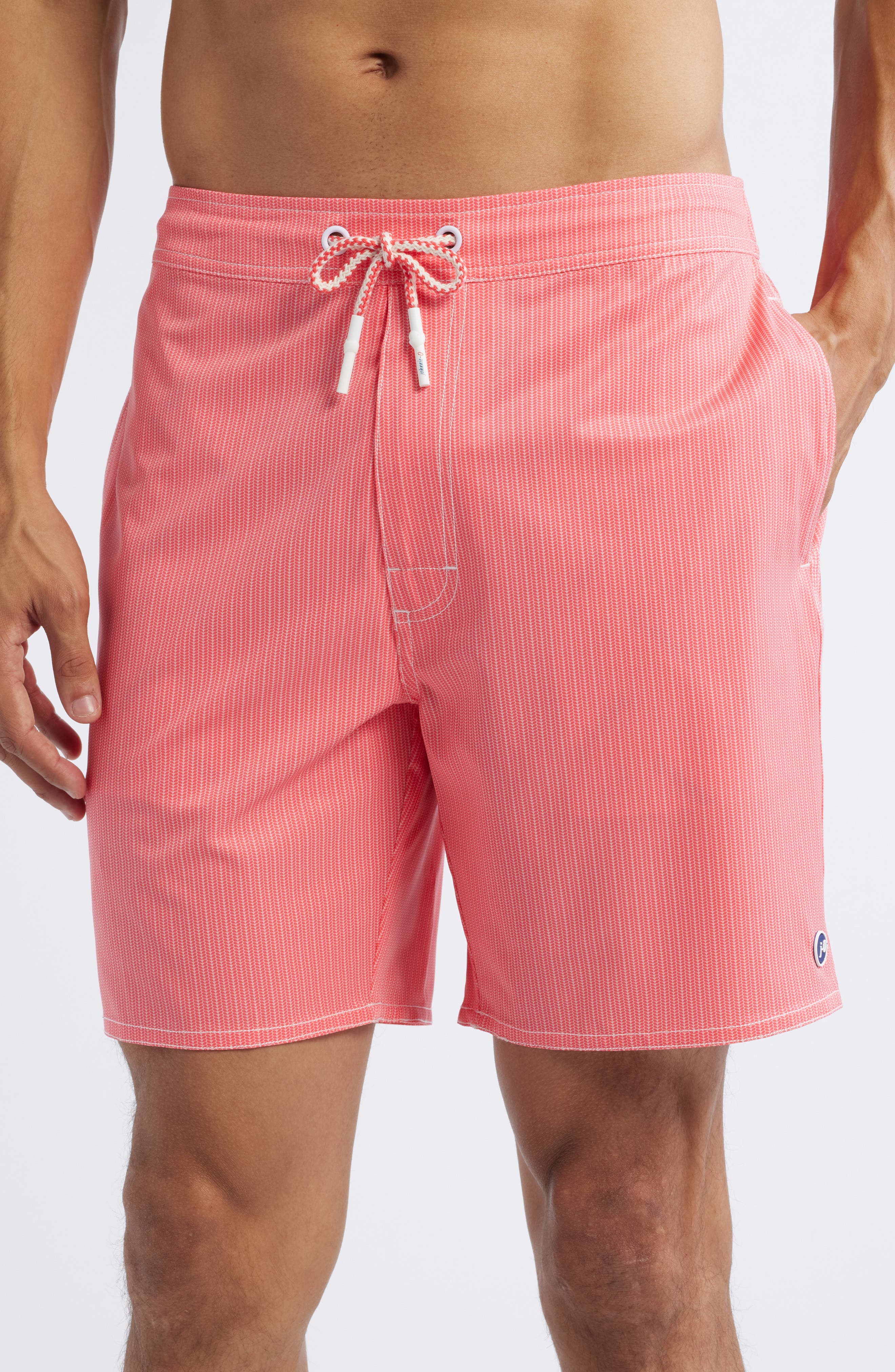 johnnie-O Low Tide Swim Trunks in Rouge Red 