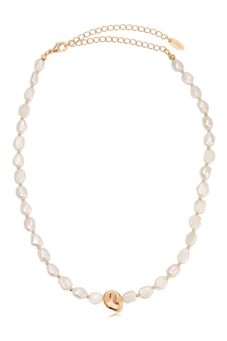 Freshwater Pearl Necklace, Alternate, color, GOLD
