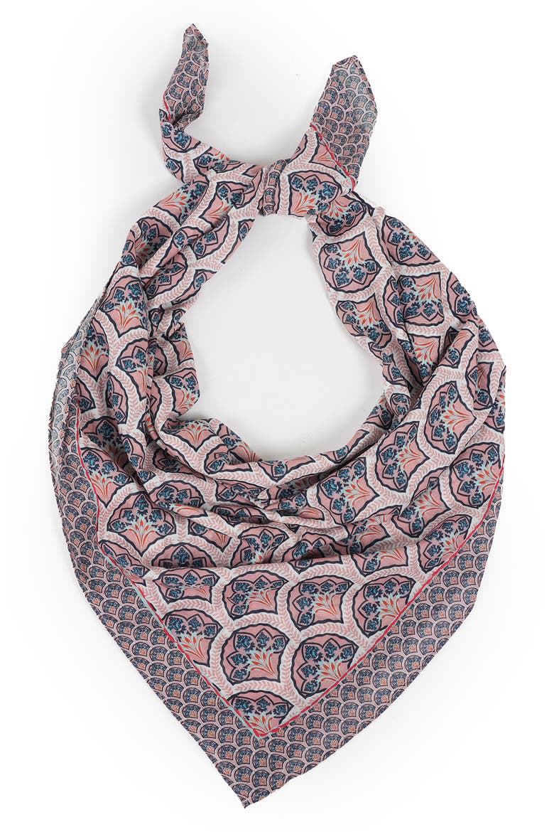 Geometric Cotton Scarf, Alternate, color, DUSTY PINK
