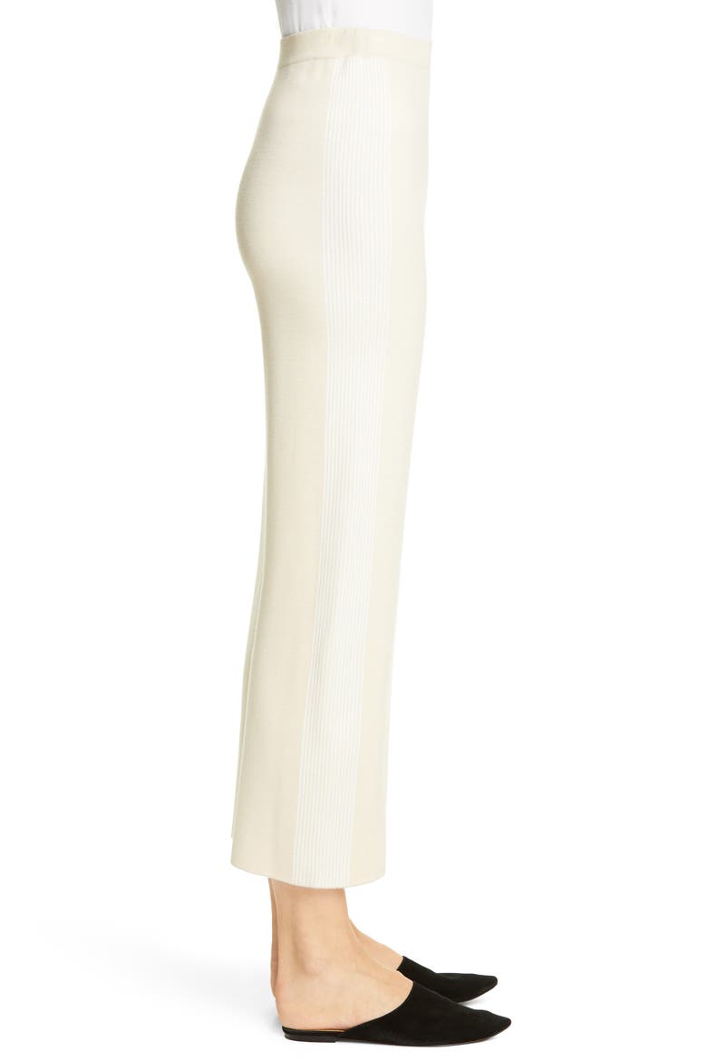 Placed Engineered Stripe Knit Pants, Alternate, color, SAND MULTI