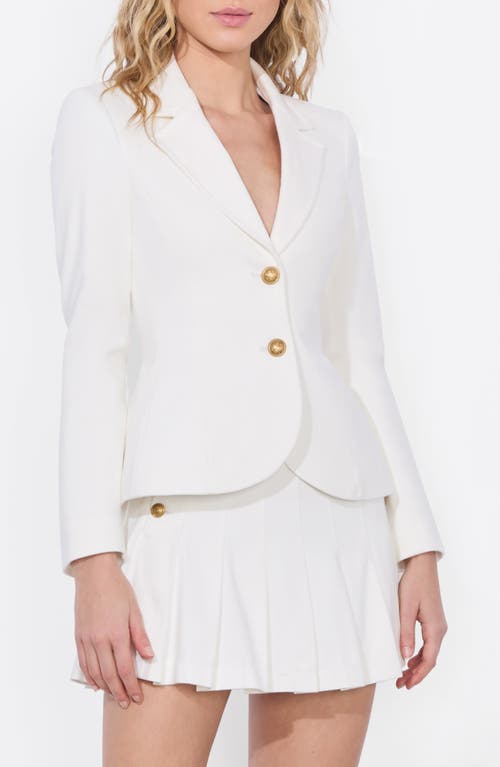 Shop Alice And Olivia Alice + Olivia Iana Sculpted Denim Blazer In Off White