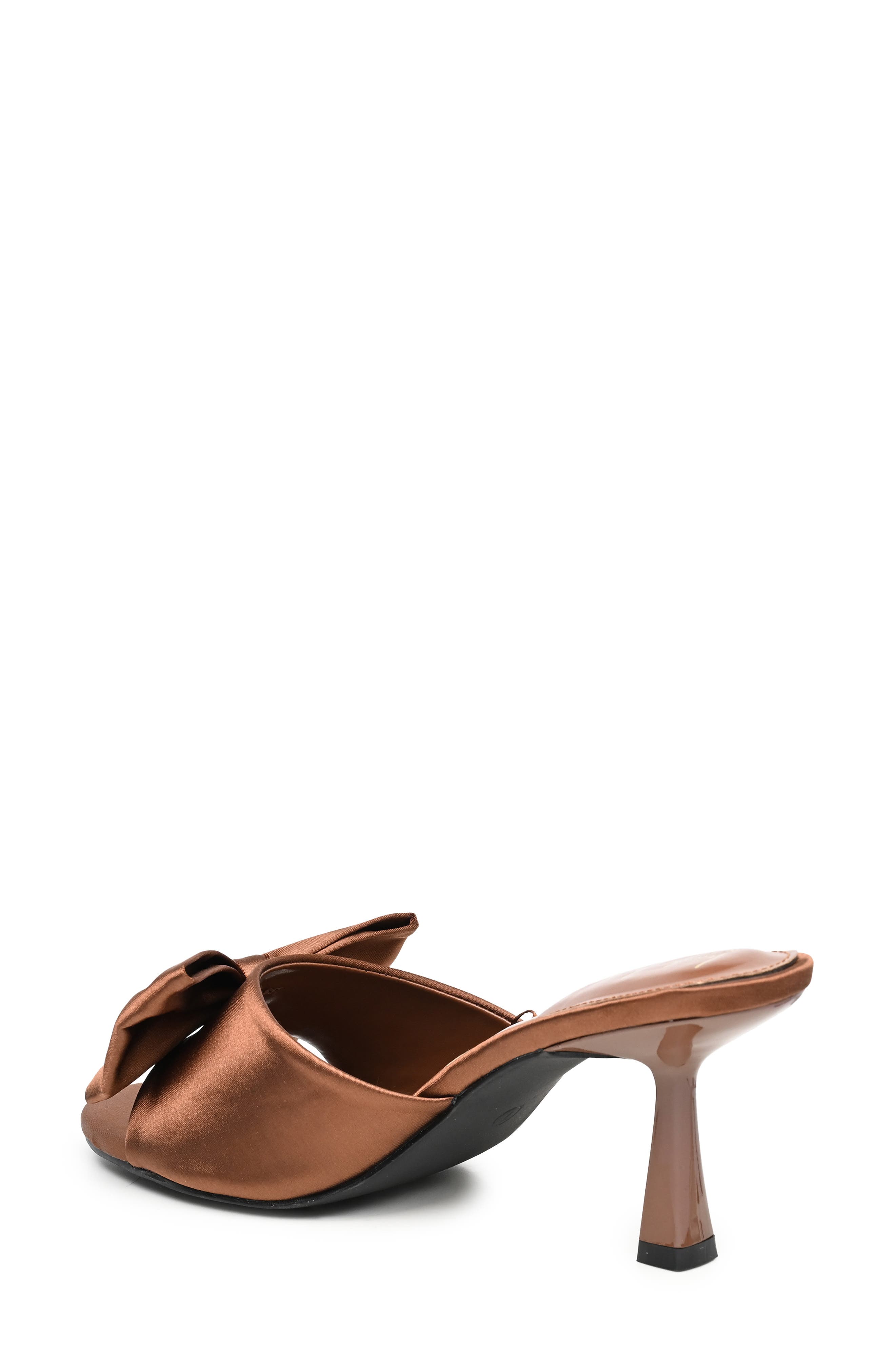 Lillie Bow Mule, Alternate, color, TAN SATIN