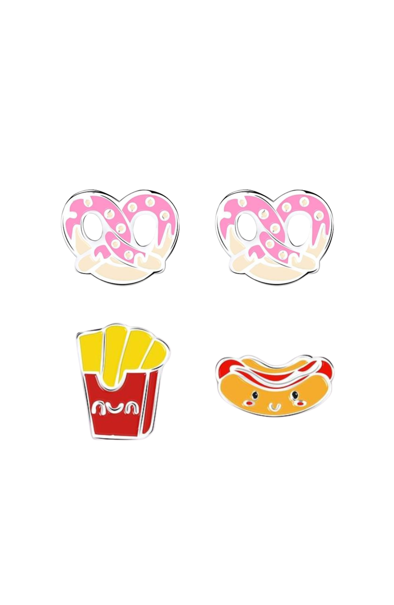 Little Miss Zoe Kids Fair Food Earrings Gift Set, Alternate, color, Pink
