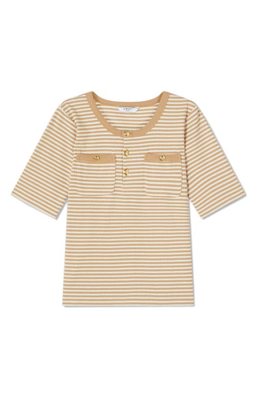 Lk Bennett Charlie Stripe Rib Top In Camel