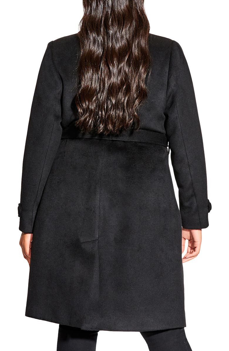 City Chic So Sleek Belted Coat, Alternate, color,