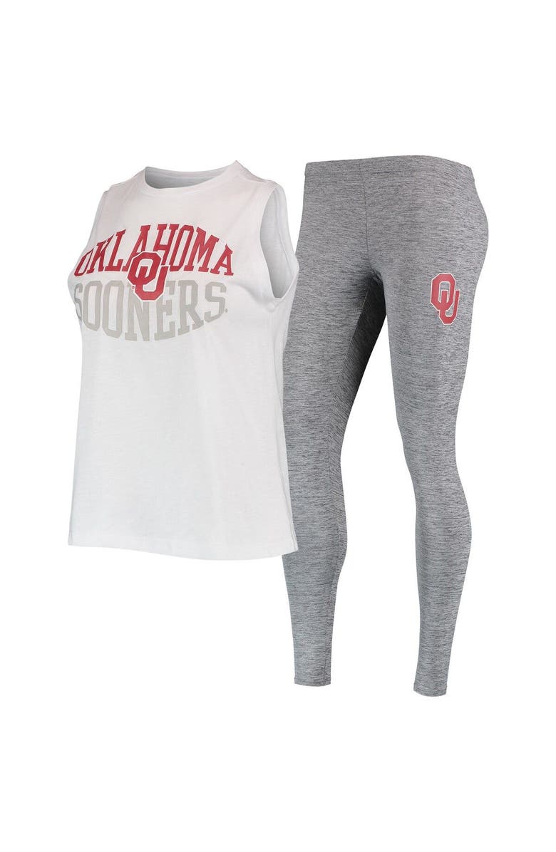 CONCEPTS SPORT Women's Concepts Sport Charcoal/White Oklahoma Sooners Tank Top & Leggings Sleep Set, Main, color, Charcoal