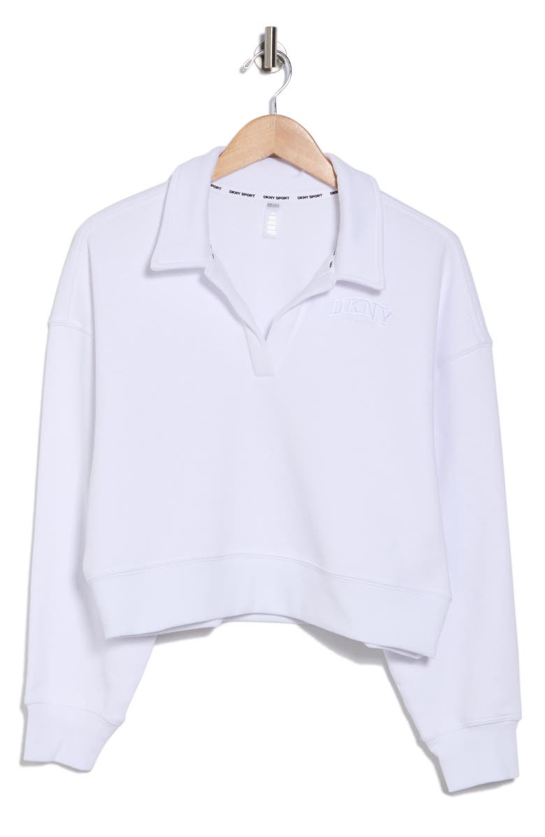 DKNY Embroidered Logo Johnny Collar Sweatshirt, Alternate, color, 