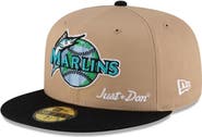 New Era x Just Don Men's New Era x Just Don Light Beige/ Black Florida Marlins Just Don x Earth Day 59FIFTY Fitted Hat