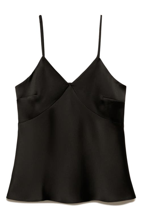 Mango V-neck Satin Camisole In Black