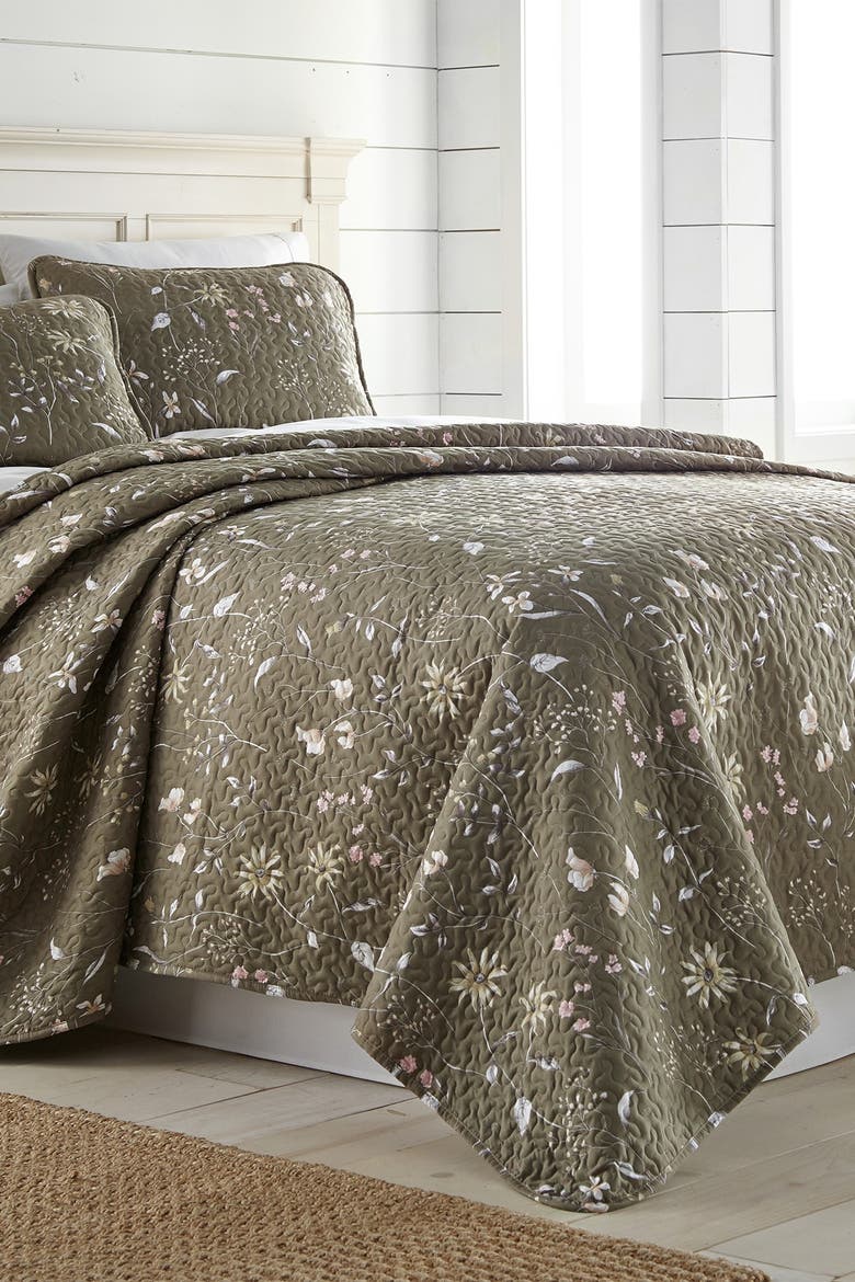 Luxury Premium Floral Collection Quilt Cover Set, Main, color, OLIVE BROWN