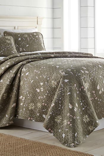 Southshore Fine Linens Luxury Premium Floral Collection Quilt Cover Set In Brown