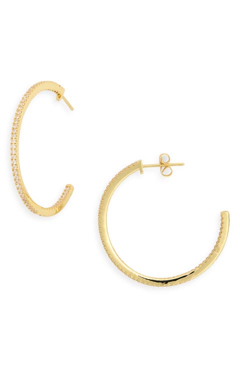 38mm CZ Pavé Hoop Earrings