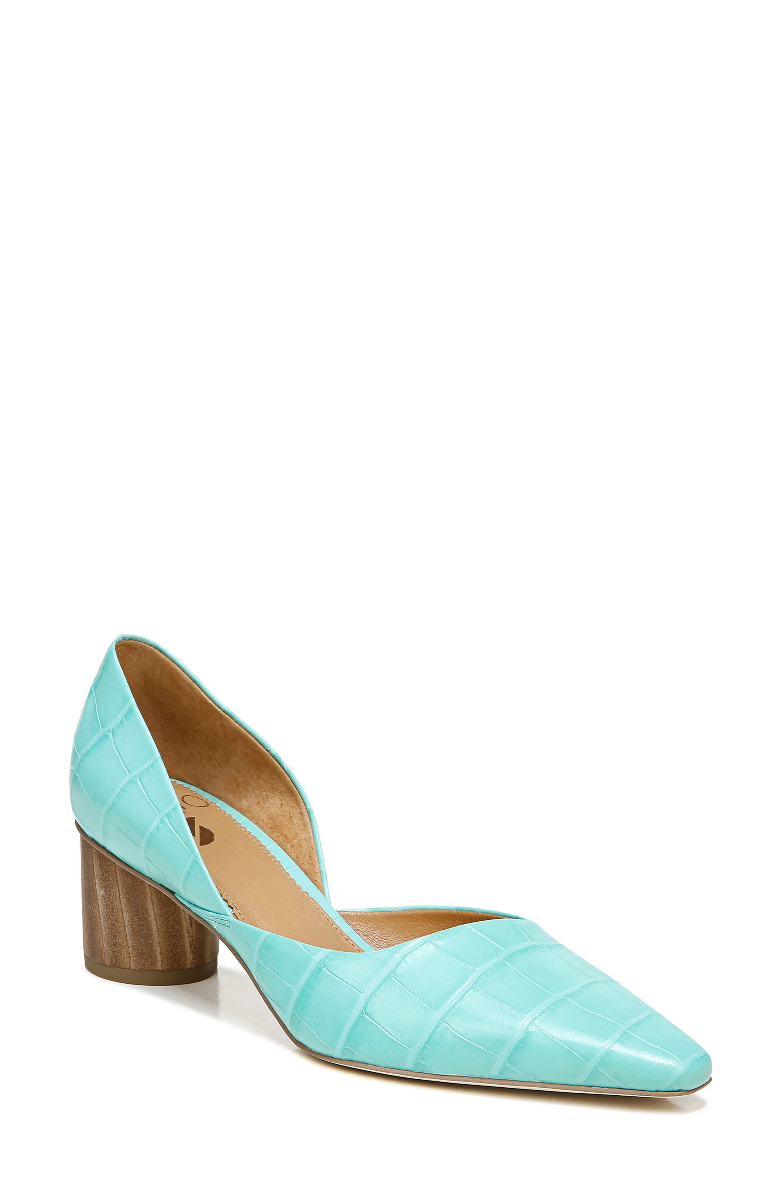 Rita Pointed Toe Pump, Main, color, AQUA LEATHER
