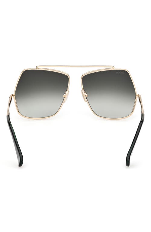 Max Mara Women's Gold & Green Gradient Elsa Petite Aviator Sunglasses In Gold/gradient Green