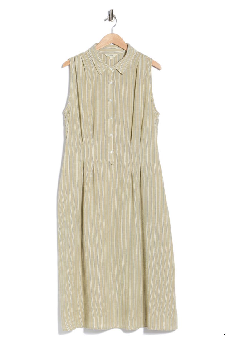Stripe Sleeveless Midi Shirtdress, Alternate, color, SAGE STRIPE