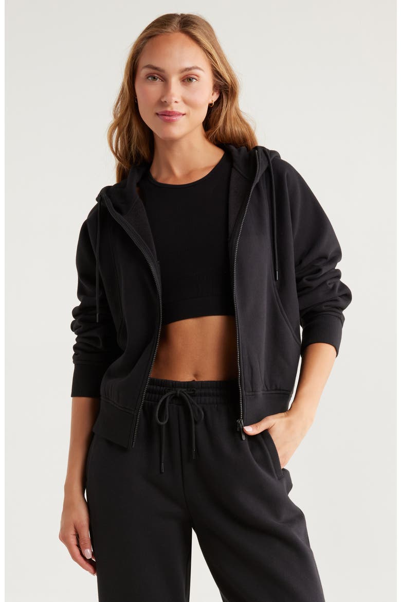Ultracozy Fleece Full Zip Hoodie, Main, color, BLACK