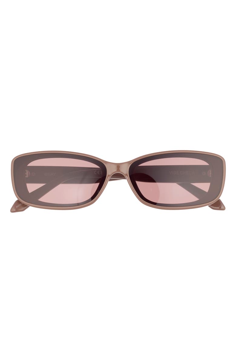 QUAY Vibe Check 62mm Small Square Sunglasses, Main, color, Doe/ Brown
