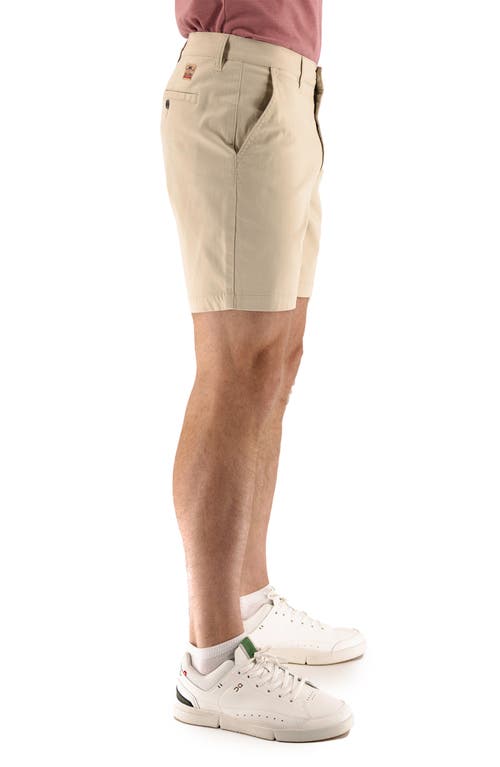 Devil-dog Dungarees 7-inch Performance Stretch Chino Shorts In Brown Rice