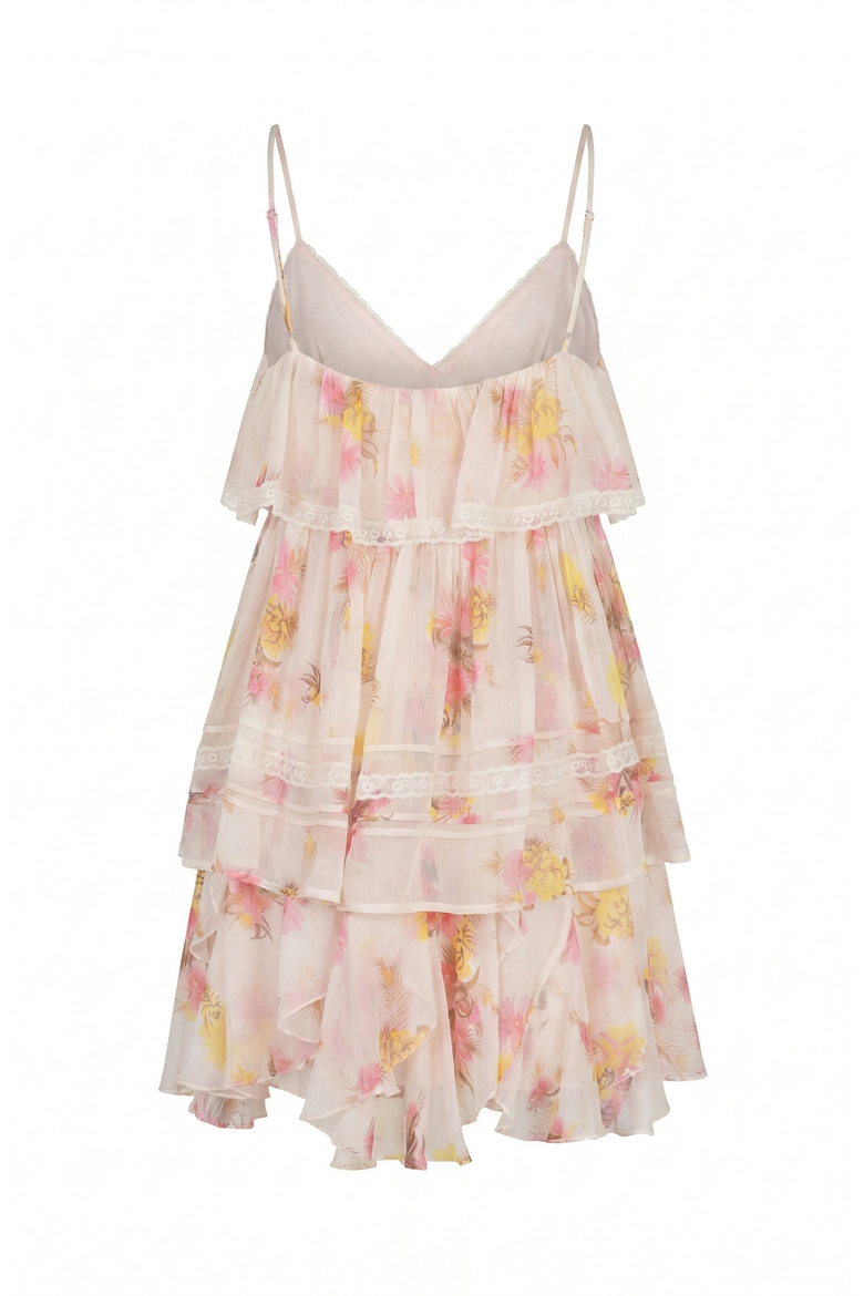 Two-Piece Flowy Summer Set with Ruffled Top and Skirt, Alternate, color, White