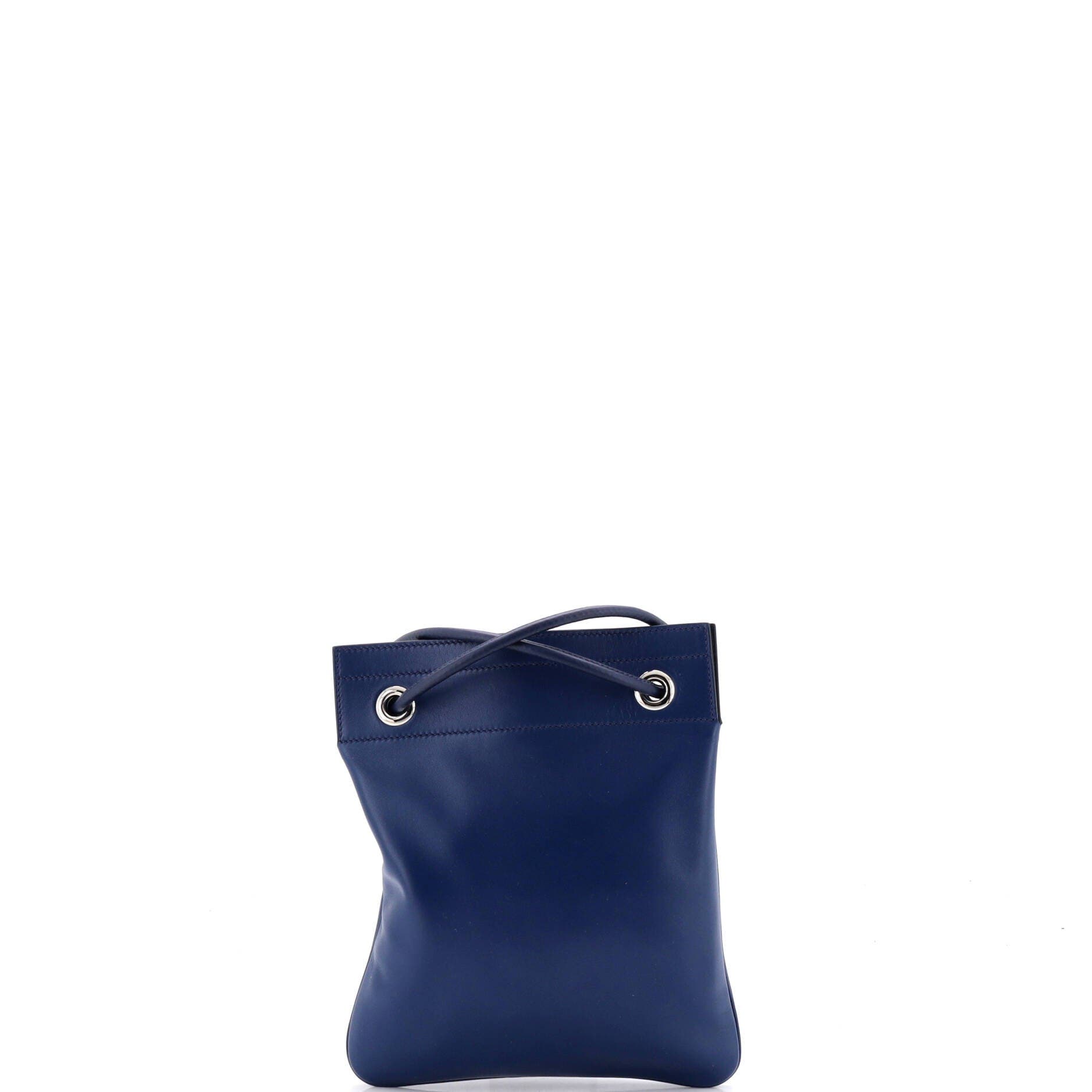 Pre-Owned Hermes Aline Bag Milo Lambskin and Swift Mini, Alternate, color, Bleu Saphir