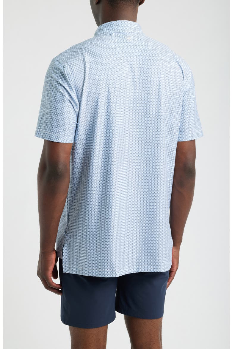 Rambla Microprint Performance Jersey Polo, Alternate, color, WHITE / COTTAGE BLUE