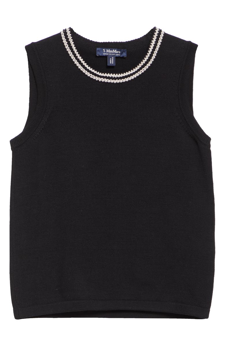 Max Mara Udine Embroidered Cotton Sweater Tank, Alternate, color, 