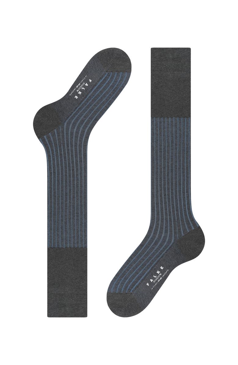 Falke Shadow Striped Cotton Knee High Socks, Alternate, color, Anthracite Melange