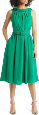 Julia Jordan Donna Ricco Sleeveless Belted A-Line Dress