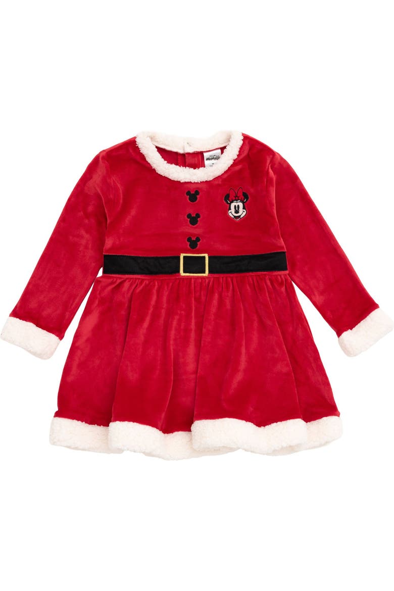 Minnie Mouse Holiday Velour Dress and Hat Set, Alternate, color, Minnie Mouse Red