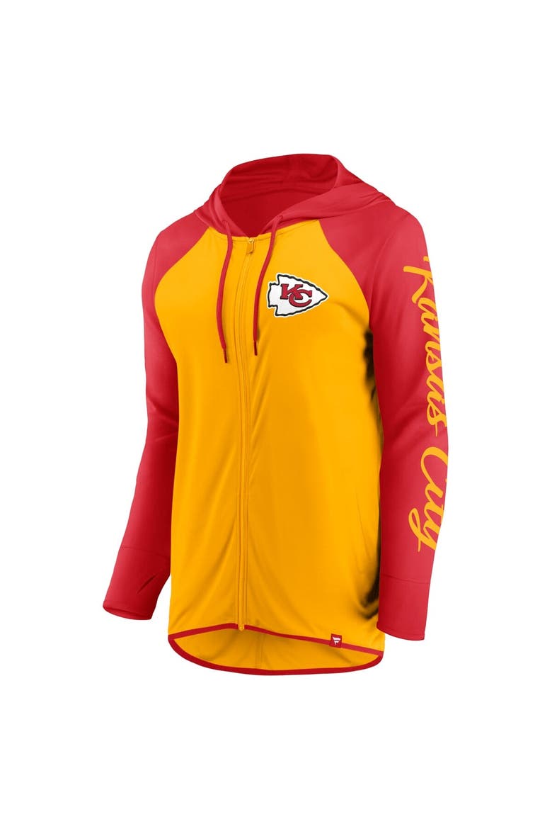 Women's Fanatics Gold/Red Kansas City Chiefs Script Full-Zip Hoodie, Alternate, color, Gold