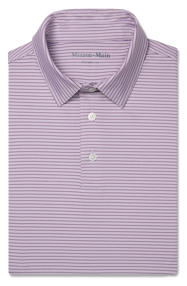 Mizzen+Main Versa Trim Fit Performance Golf Polo, Alternate, color, Lavender Haze Multi Stripe