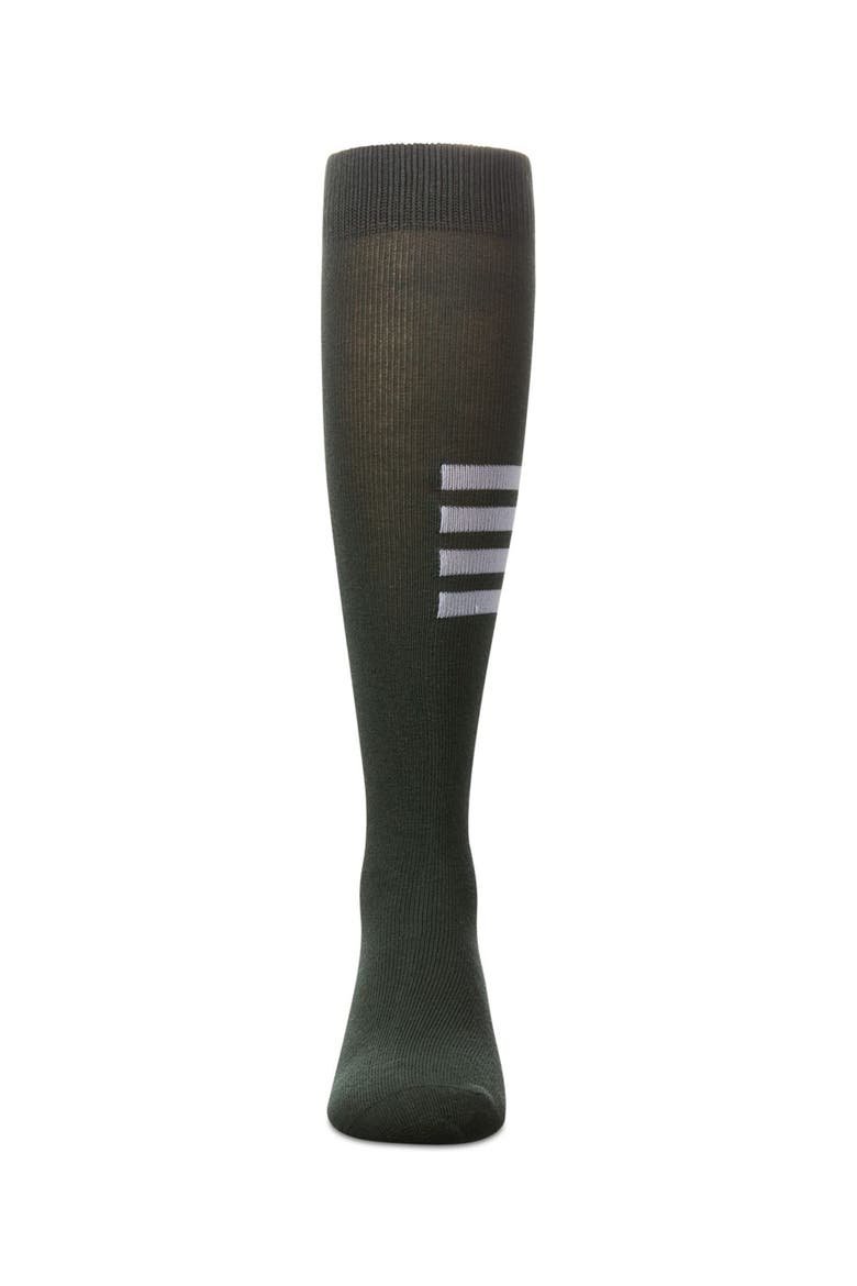 Triple Half Stripe Knee High Socks, Alternate, color, Hunter Green