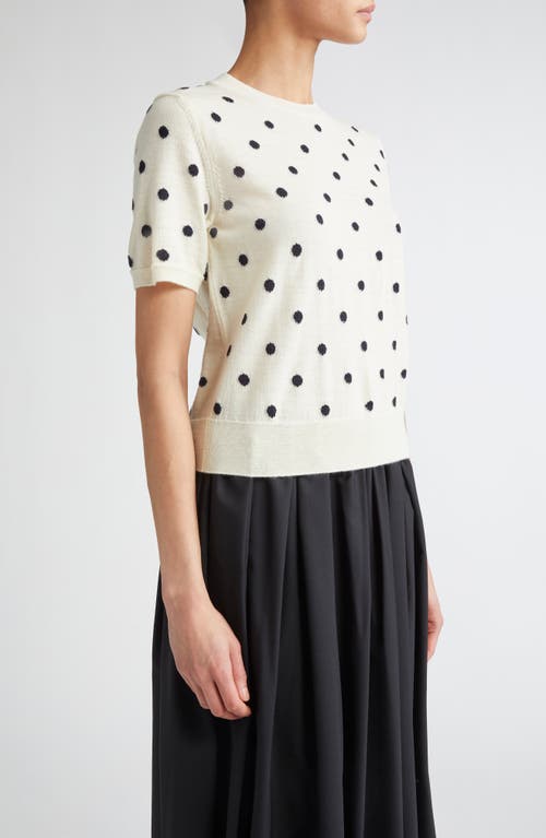 Comme Des Garcons Girl Comme Des Garçons Girl Polka Dot Intarsia Wool Sweater In Black