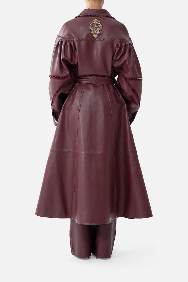 Leather Coat With Tucked Sleeves, Alternate, color, Call Me A Carriage