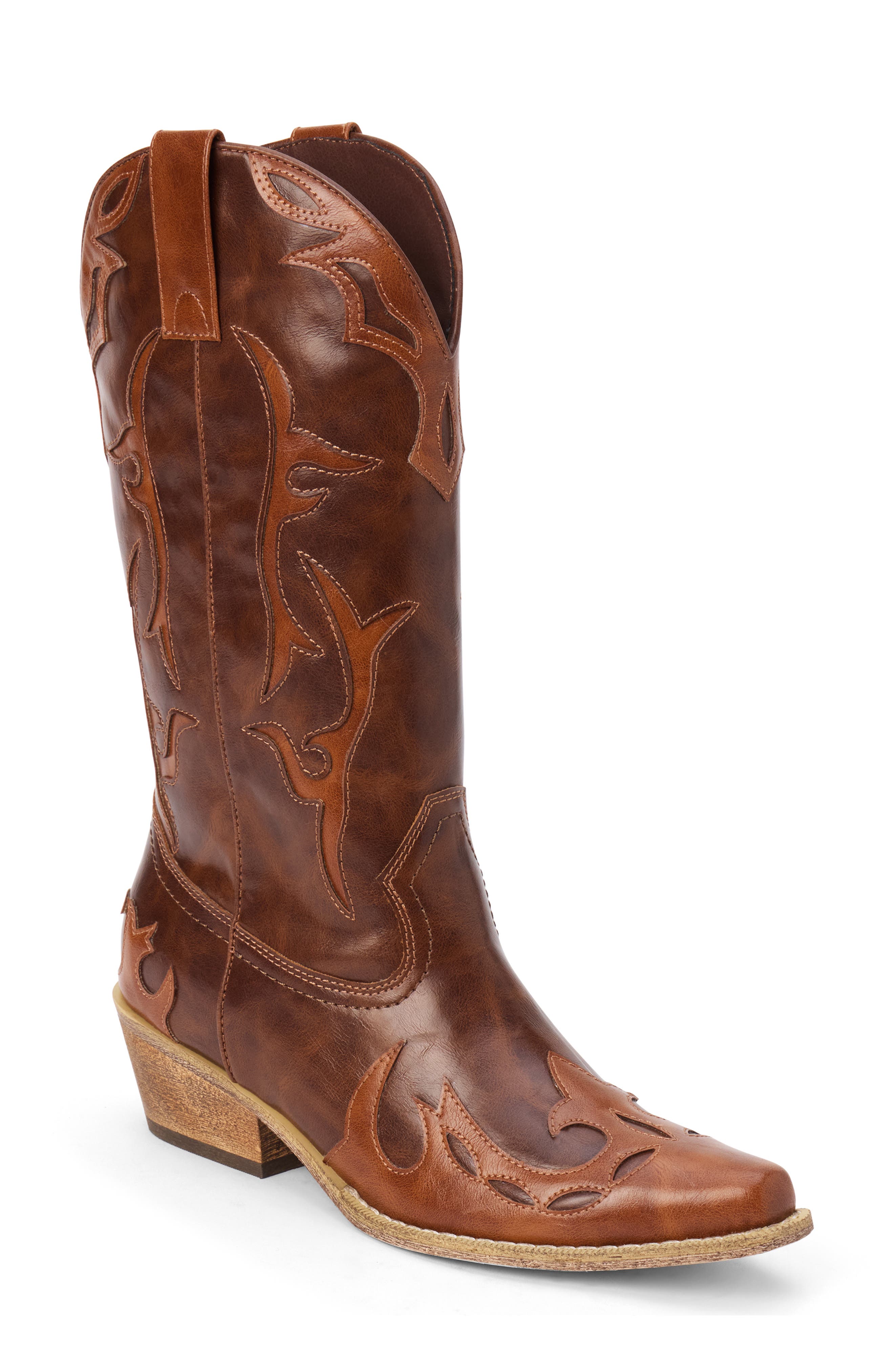 Wylie Western Boot, Main, color, BROWN/ SADDLE