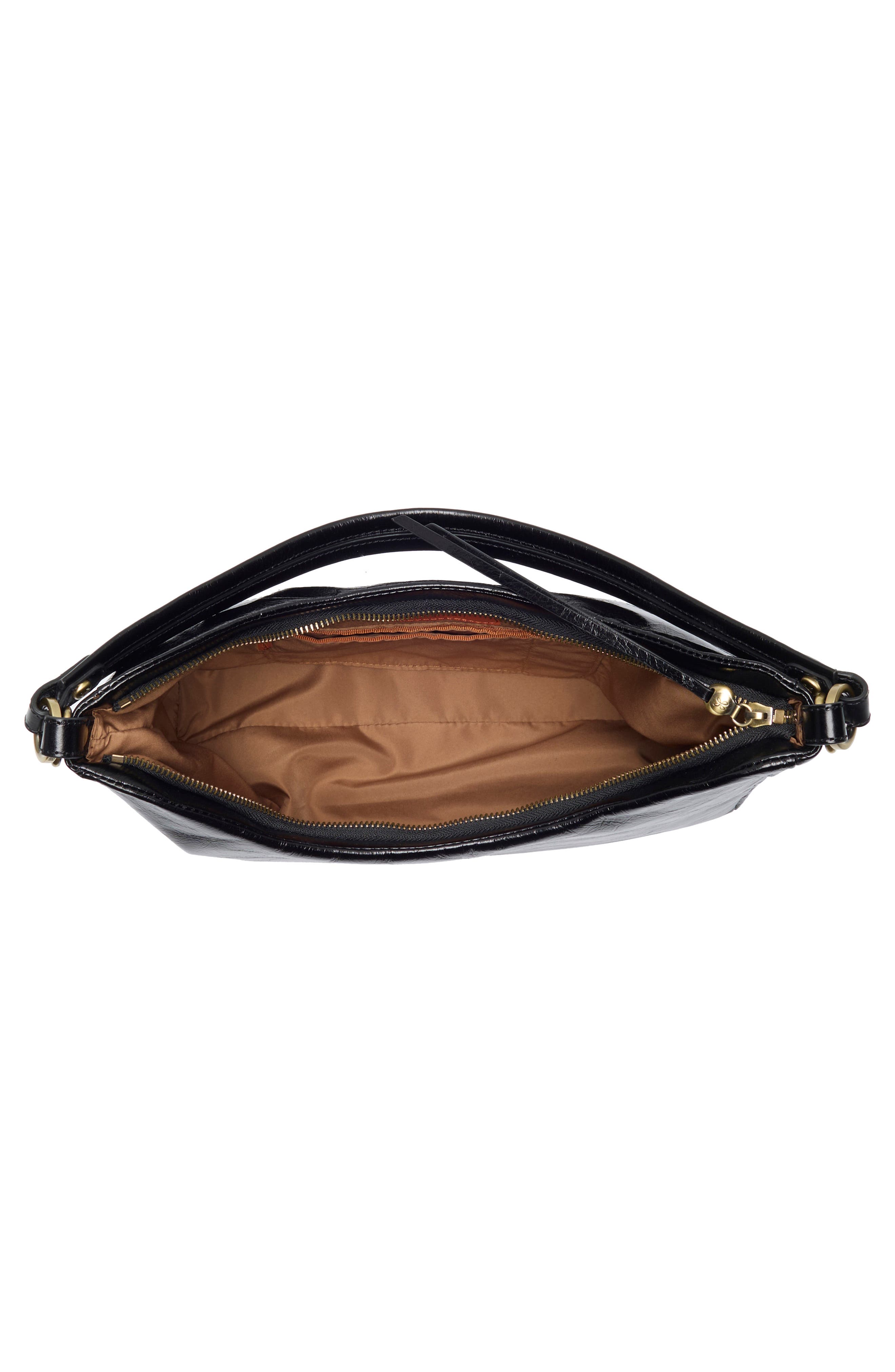 Delilah Leather Shoulder Bag, Alternate, color, BLACK