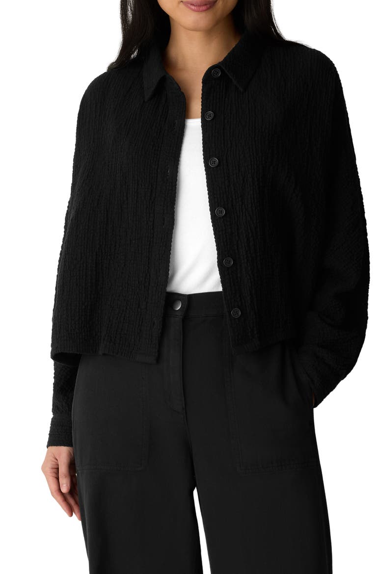 Classic Collar Cropped Jacket, Main, color, BLACK