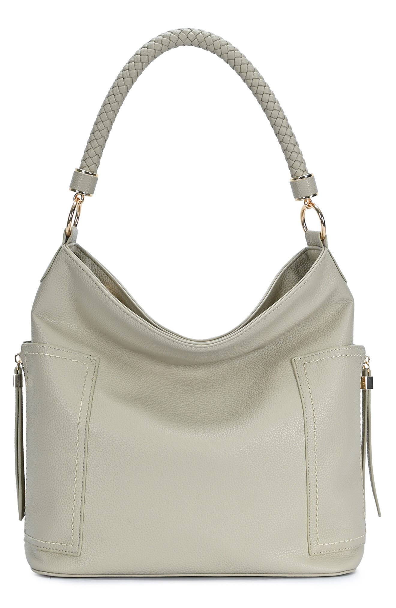 MMS Design Studio Braid Handle Hobo Bag, Main, color, Grey