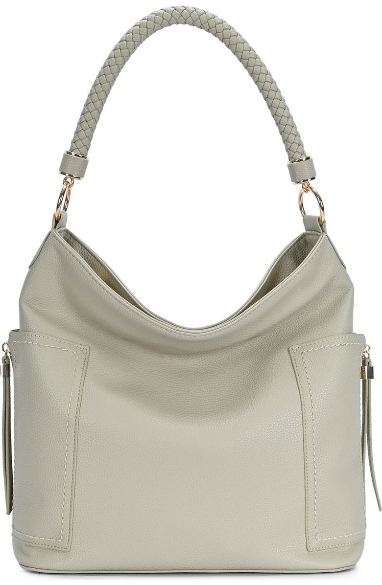 MMS Design Studio Braid Handle Hobo Bag, Main, color, Grey