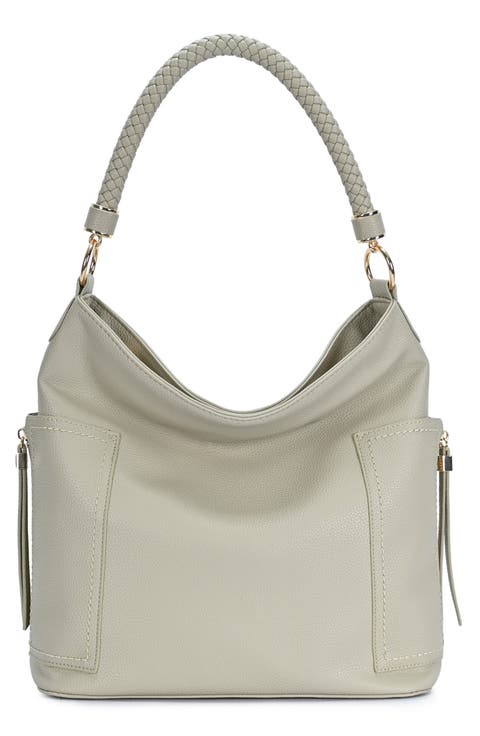 Braid Handle Hobo Bag