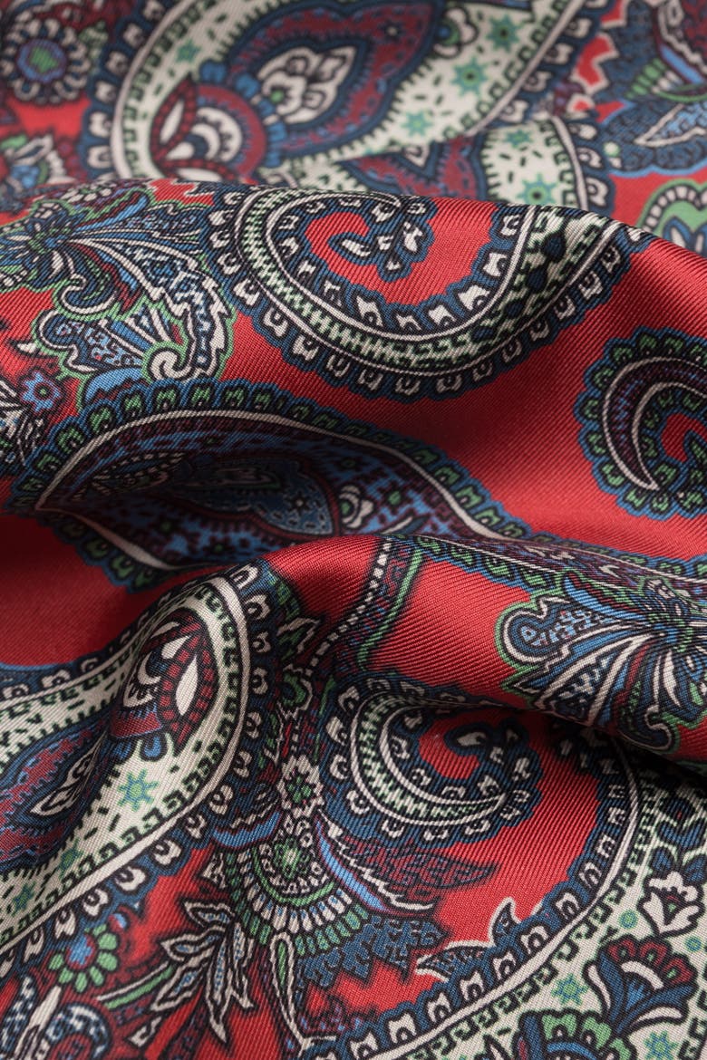 Venezia - Wool Backed Silk Scarf for Men, Alternate, color, Red