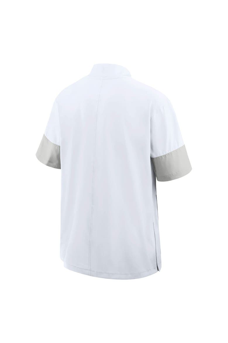 Men's Nike White Georgia Bulldogs 2025 Sideline Short Sleeve Quarter-Zip Coach Jacket, Alternate, color, White