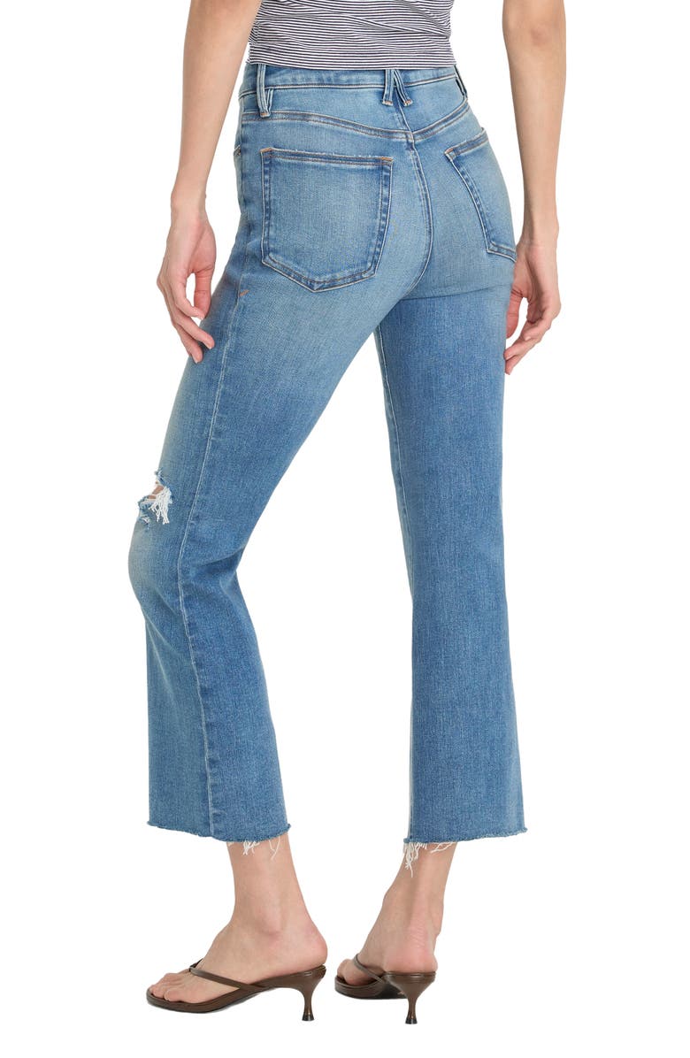 Good American Soft-Tech Good Legs Ripped Crop Mini Bootcut Jeans, Alternate, color, Indigo1210