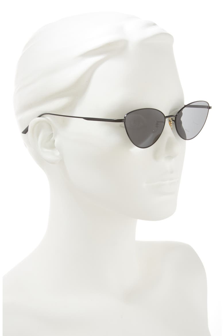 x KHAITE 1998C 56mm Cat Eye Sunglasses, Alternate, color, MATTE BLACK / GREY